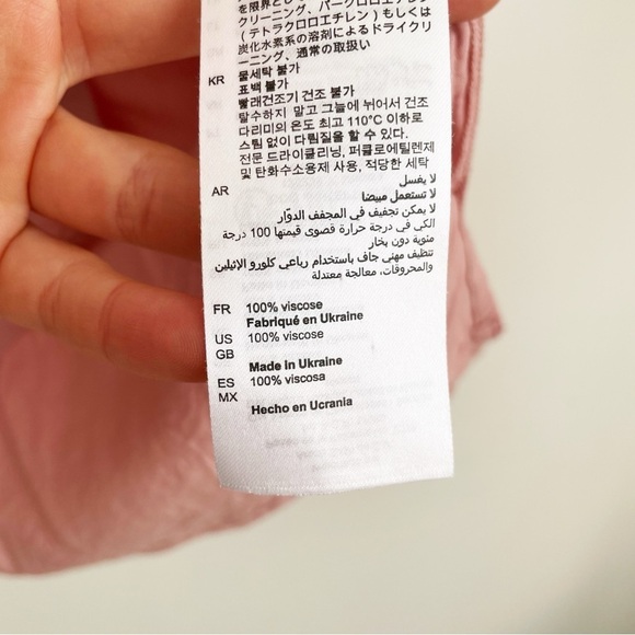 Sandro Oversized button down shirt long sleeve pale pink collared office chic S - Picture 6 of 13